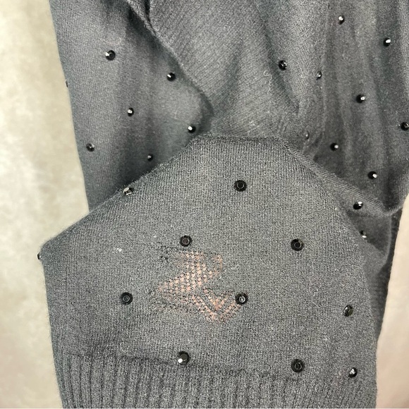 Zadig & Voltaire Indiany Rhinestoned Cashmere Cardigan Coat In Black Size M - Picture 4 of 11